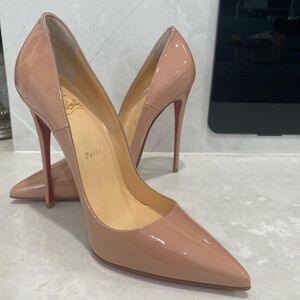 Christian Louboutin Cream Stiletto Heels Patent